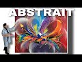 Démonstration peinture acrylique / Abstrait multicolore / Apprendre à peindre