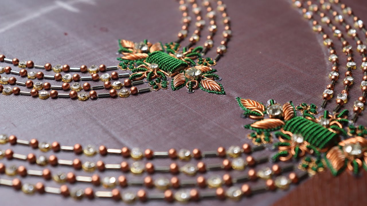 Jewelry design embroidery/Using zardosi with normal and aari needle