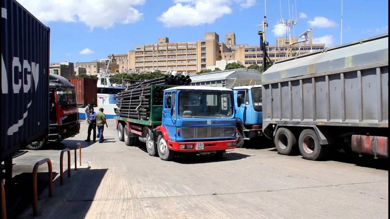 Loading the Malta to Gozo freight ferry -Part 1