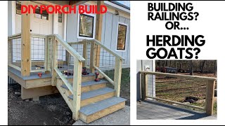 Making our balcony and deck railings using GOAT PANELS from the farm store!