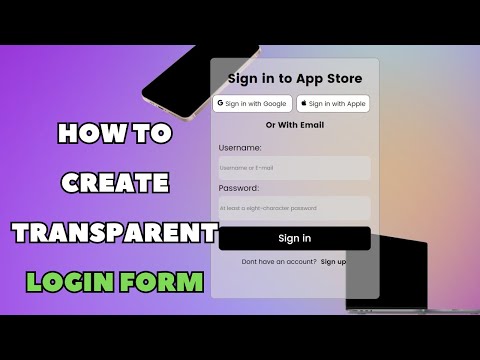 How to Create Transparent Login Form with HTML & CSS?