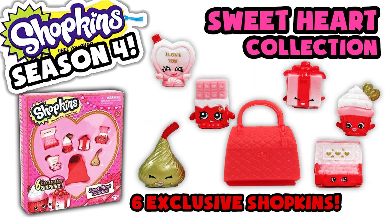 ★Shopkins SWEET HEART COLLECTION★ Season 4 Unboxing Video With 6 Valentine's Edition Exclusives