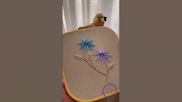 Gorgeous Handwork Embroidery Design | Step-by-Step Lazy Daisy Flower Tutorial #shorts  #embroidery