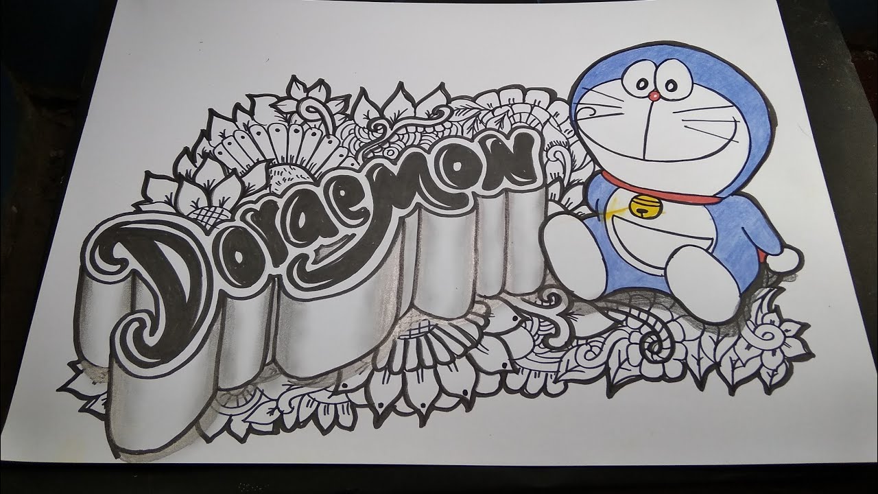  Doodle  Art 3D DORAEMON  YouTube