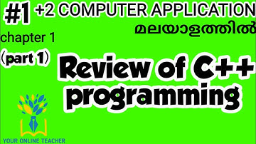 REVIEW OF C++ PROGRAMMING//PLUS TWO COMPUTER APPLICATION IN MALAYALAM(2019)