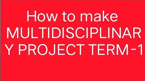 How to make Multidisciplinary project.