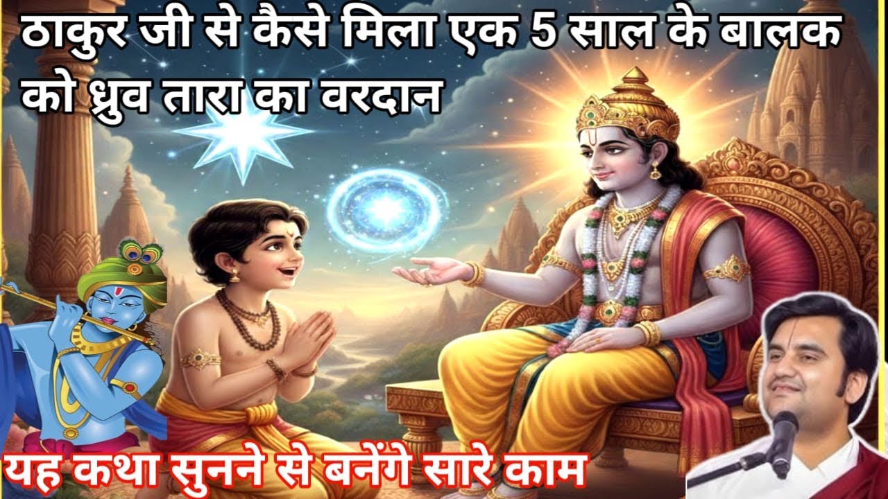 ठाकुरजी से कैसे मिला एक 5 साल के बालक को ध्रुव तारा का वरदान #indreshji #bhagwatkatha #krishnabhajan