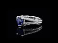 Natural Blue Sapphire 1.87 carats set in Platinum Ring with 0.72 carats Diamonds I SKU 492