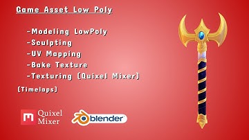 (Part 1) Modelling Low Poly Stylized Weapon in Blender & Quixel Mixer