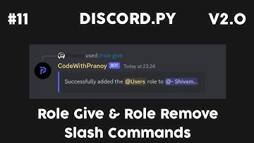 Discord.py V2 - Role Give And Remove Slash Commands | Part 11