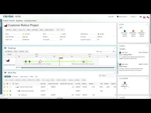 Clarizen Baseline Plan vs  Actual Project Tutorial