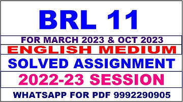 brl 11 solved assignment 2022-23 in english | brl 11 solved assignment 2022-23 | brl 11 2023