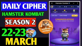 Hamster Kombat Dev Game Daily Cipher 22 March | Hamster Kombat Daily Cipher Code | Daily Combo