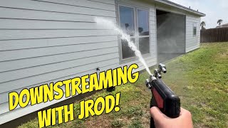 Downstreaming a House Using the JROD! How to Softwash a House