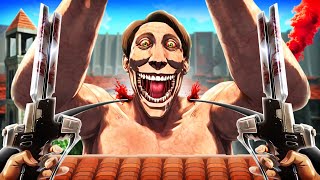 ผม VS Titan !!! กอบกู้บ้านเมือง | Attack on Titan VR screenshot 1
