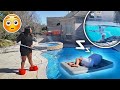 WAKING UP IN THE POOL PRANK (HILARIOUS)