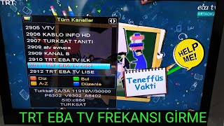 Tv Frekans Ayarlama, Trt Eba Tv Frekansi Nasil Ayarlanir