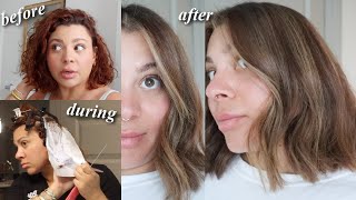 How to: Copper hair to bronde balayage at home in one step