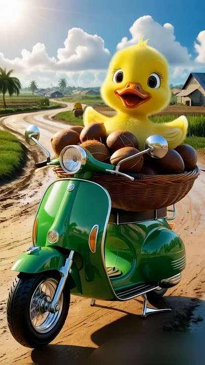 Baby duck🐤selling coconut🥥 #explore #duck #duckrescue #duckcartoon #babyduck #ducktales #fy