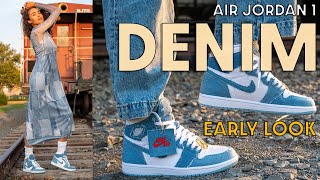 I did NOT expect THIS!  Air Jordan 1 Denim EARLY On Foot Review and How to Style