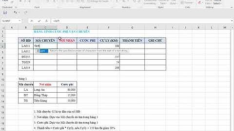 Ôn tập Excel - Bài 3: Tính cước phí vận chuyển