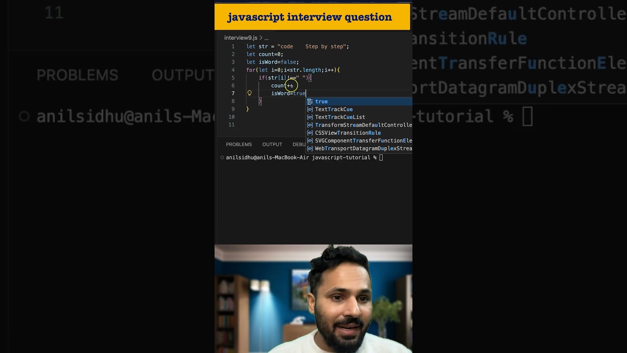 #9 Count Words in a String in JavaScript | DSA Interview Question 