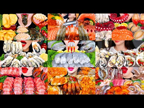 1 HOURS FRESH SEAFOOD MUKBANG COMPILATION SATISFYING ASMR RAW SEAFOOD EATING SHOW REAL SOUND
