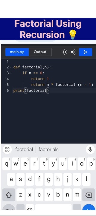 Factorial Using Recursion 💡#Python #Recursion #Factorial #trending # ...