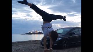 8 year old kid doing a handstand 3