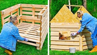 TRANSFORMATION DE PALETTES EN BOIS EN UNE ADORABLE MAISON