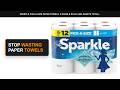 Sparkle Pick-A-Size Paper Towels, 6 Double Rolls (660 Sheets Total) - Strong 2-Ply Towels for