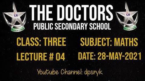 Class Three Maths Lecture # 4 [28-May-2021] dpsryk