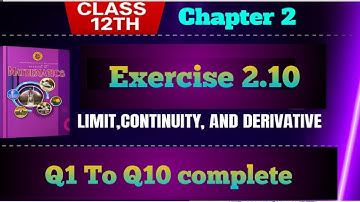 Exercise 2.10 ||Class12th |ex2.10federal board maths|Class12 || ex 2.10 || Q1 To Q10