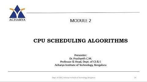 CPU Scheduling -3 - Dr Prashanth CM