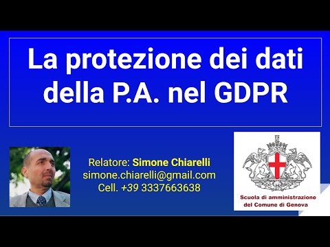 La protezione dei dati della P.A. nel GDPR - 28/4/2021