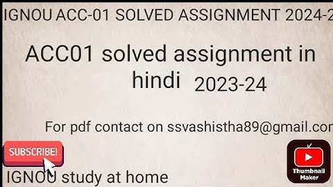 ACC-01  solved assignment 2024 in hindi @studyathomeignou