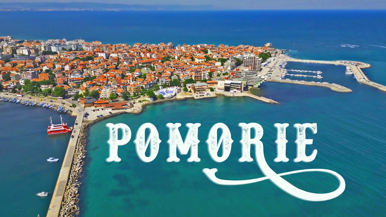 POMORIE 4K DRONE BULGARIA 2024 • Peninsula on the Bulgarian Coast • Central Beach & Sandbar