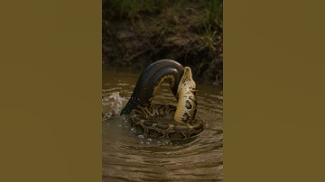 Python vs Electric Eel ⚡ The Shocking Battle in the River | National Geographic Style