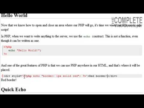 PHP Tutorial  |  Hello World