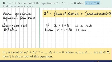 Complex Numbers e.g. 6.1 Conjugate roots theorem