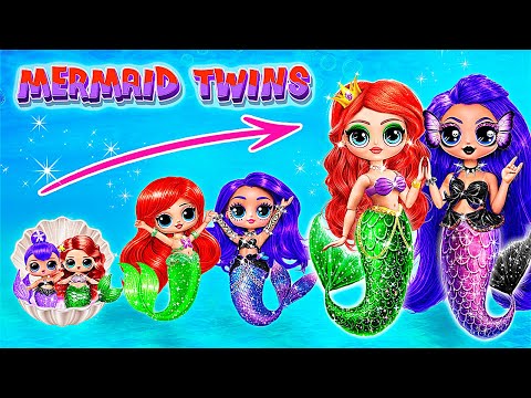 Cute Mermaid Sister and Rock Sister Are Growing Up! DIY Doll Crafts