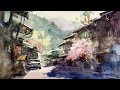 Beautiful old town - Healing Watercolor Art - Calming