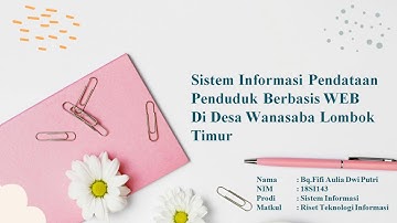 Riset Teknologi Informasi - Sistem Informasi pendataan penduduk berbasis web