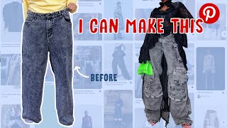 DIY cargo jeans Attico dupe | Upcycle My Dream Pinterest Wardrobe!