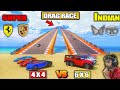 6x6 indian cars  vs super cars sky ramp drag race gta 5