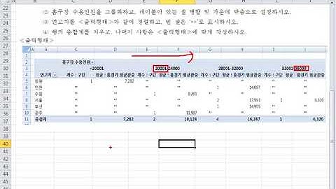 ITQ 엑셀 2010버전 - 제3작업_8 피벗테이블 기출문제실습2