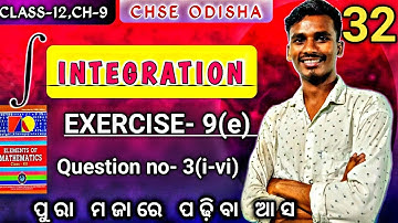 EXERCISE- 9(e)||Question no-3(i-vi) |Chapter-9|Class-12|chse odisha|L-32|by bachan sir
