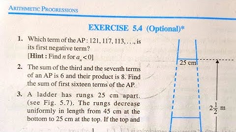 Class 10 Math Exercise 5.4 (Optional) NCERT solutions || Chapter 5 Arithmetic Progression || CBSE