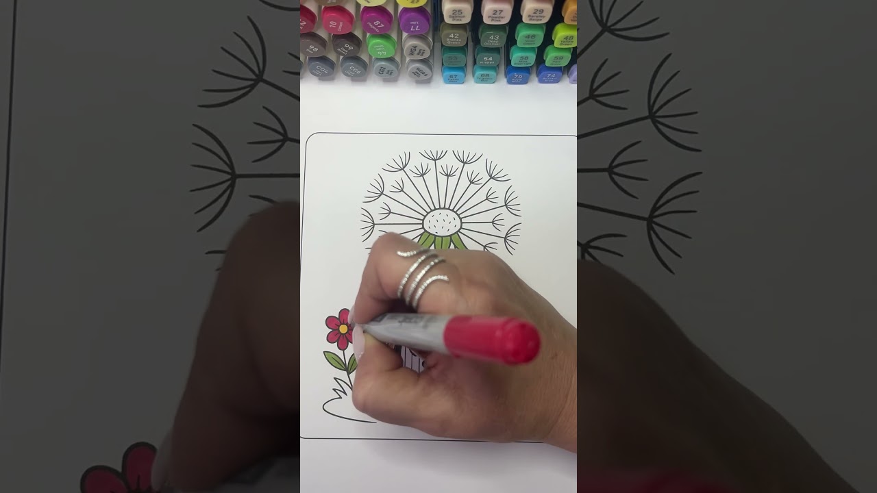 Whimsical Dandelion House | Cozy Marker Coloring