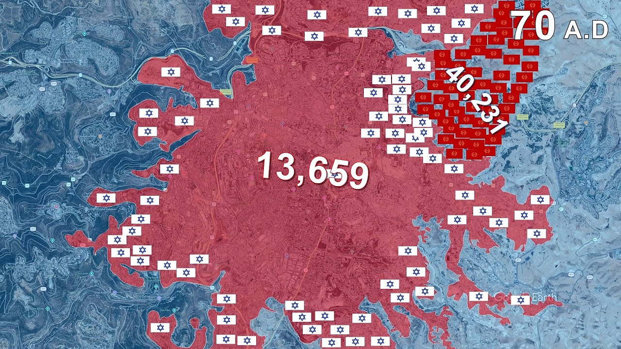 Siege of Jerusalem 70 AD in 30 seconds using Google Earth - YouTube